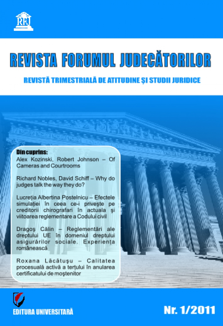 Revista Forumul Judecatorilor - Nr. 1/2011