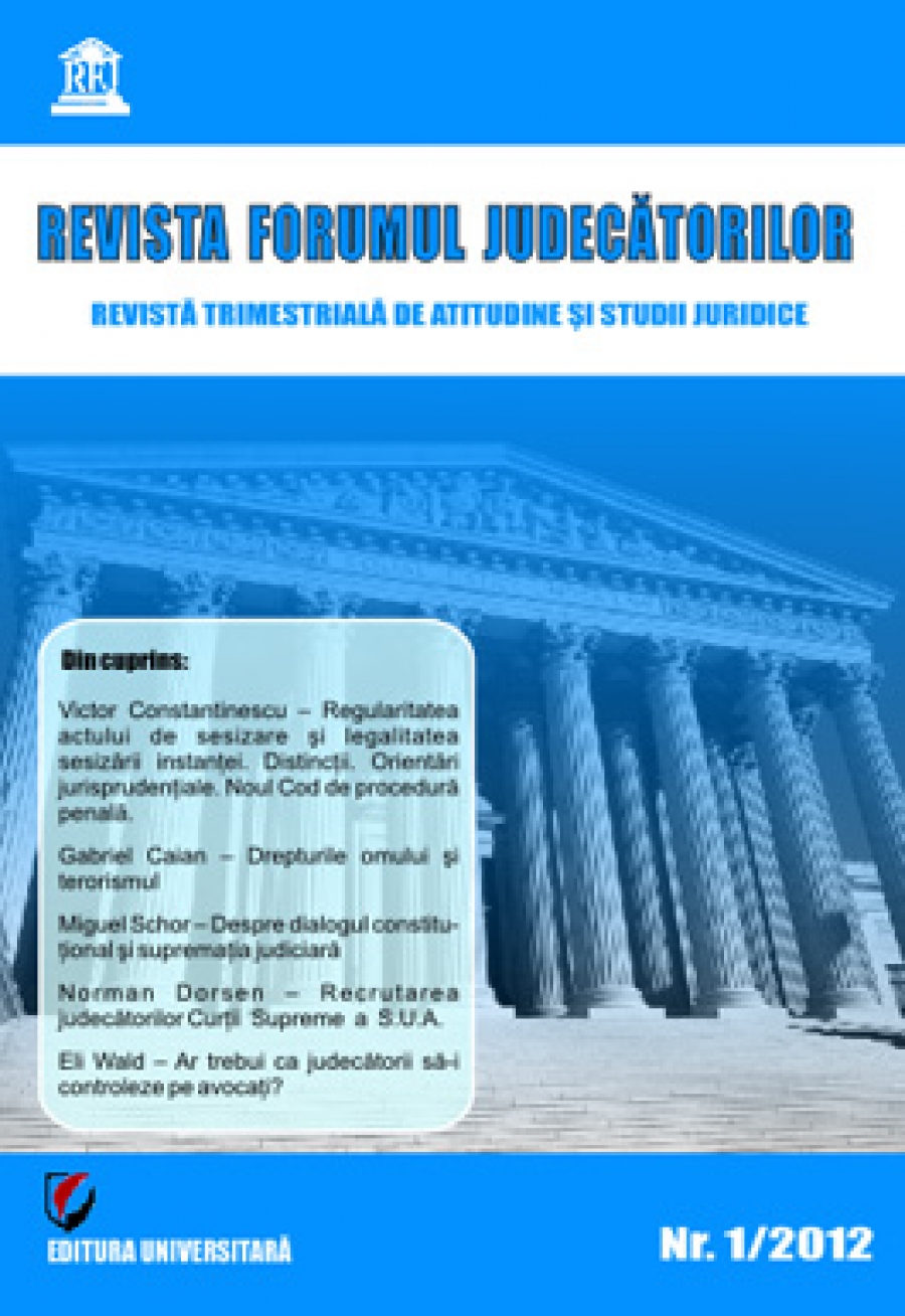 Revista Forumul Judecătorilor - nr. 1/2012