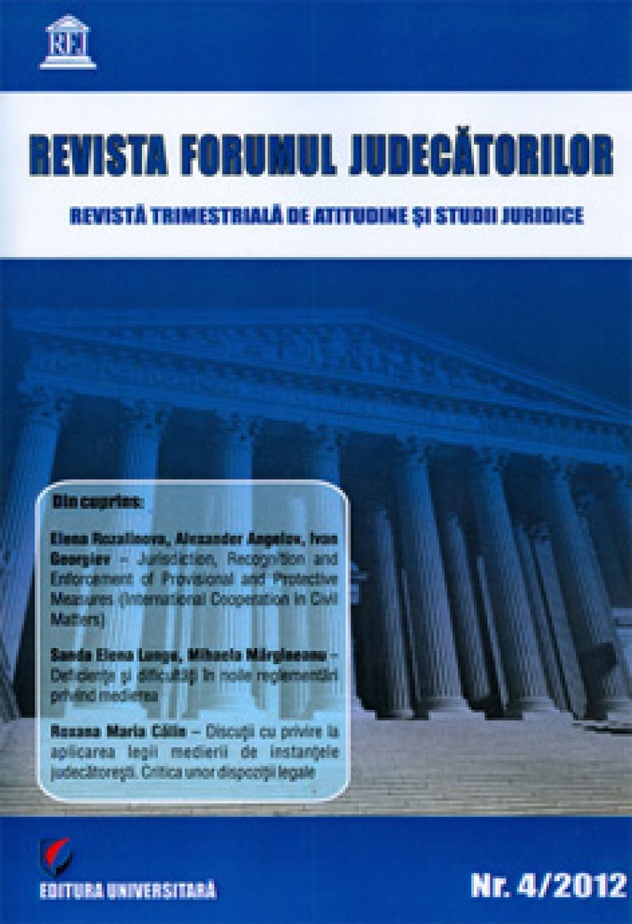 Revista Forumul Judecătorilor - nr. 4/2012