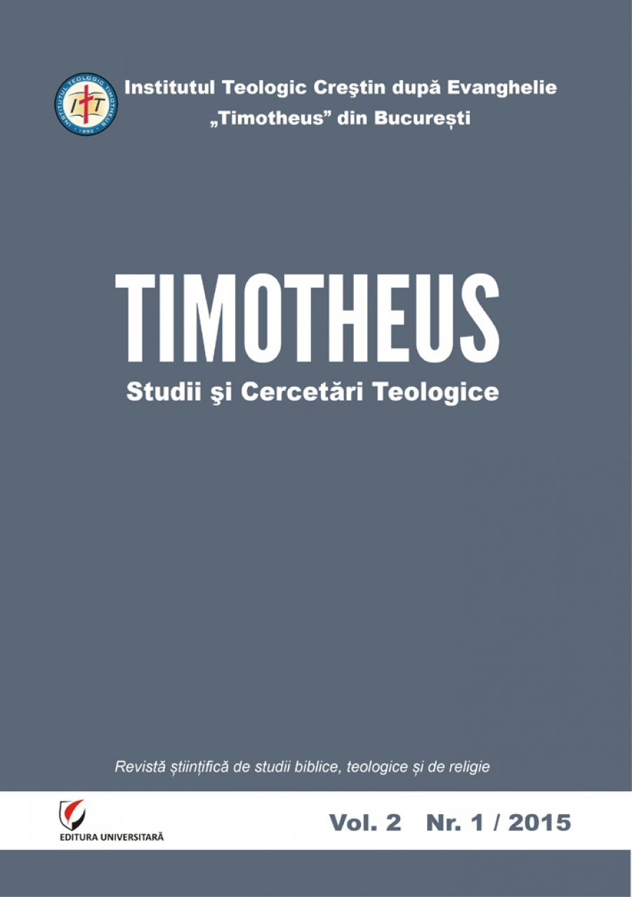 TIMOTHEUS. Studii si Cercetari Teologice. Vol.2, Nr. 1/2015